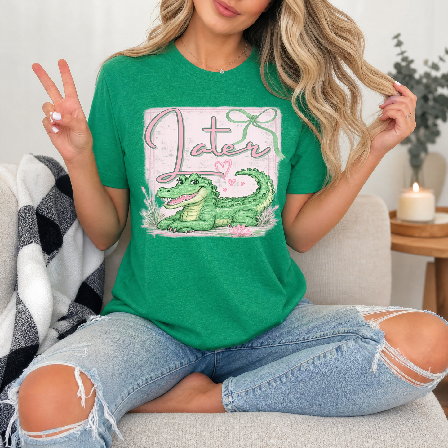 Precious Later Gator Girly Premium Graphic Tee