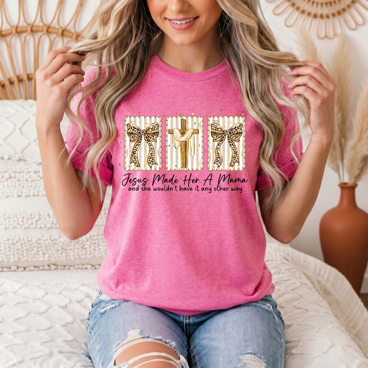 Jesus Made Her a Mama Christian Graphic Tee