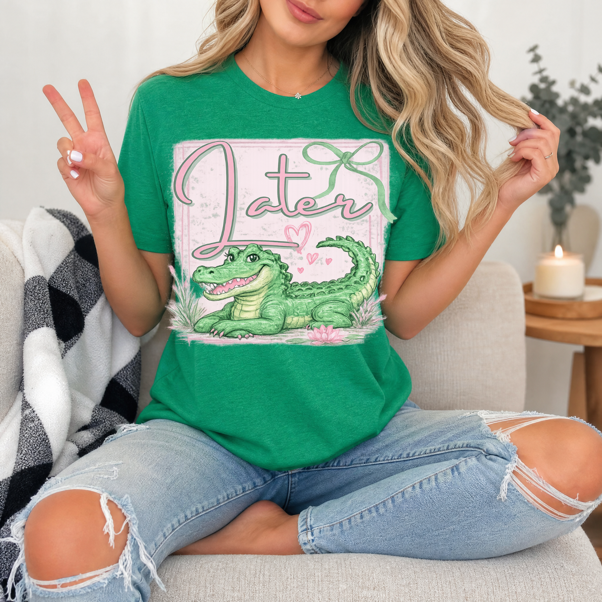 Precious Later Gator Girly Premium Graphic Tee