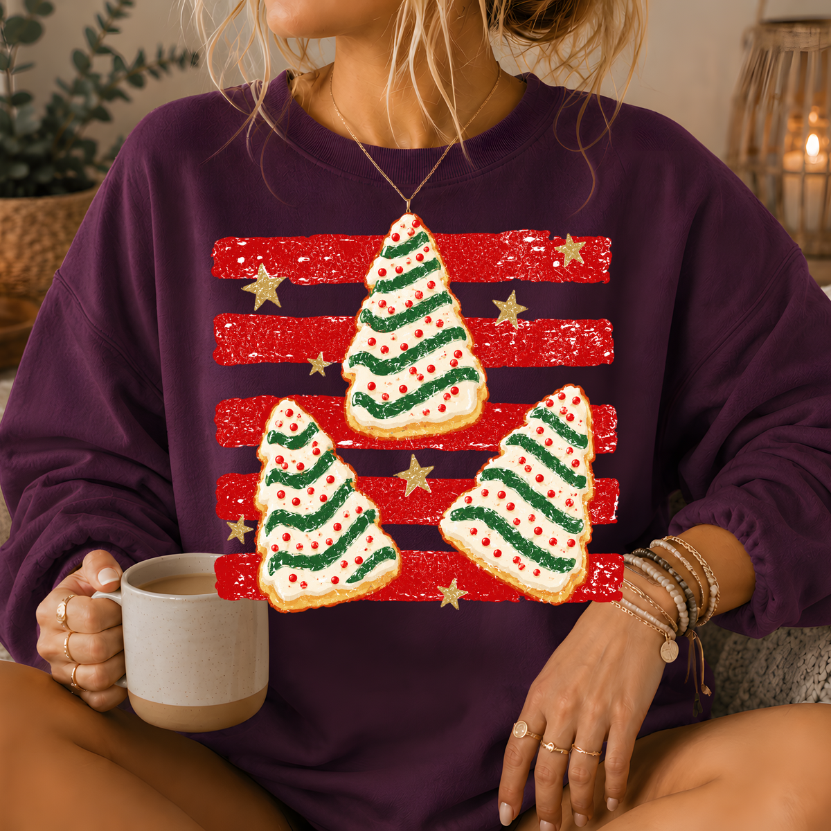 Christmas Tree Snack Cake Crewneck Sweatshirt