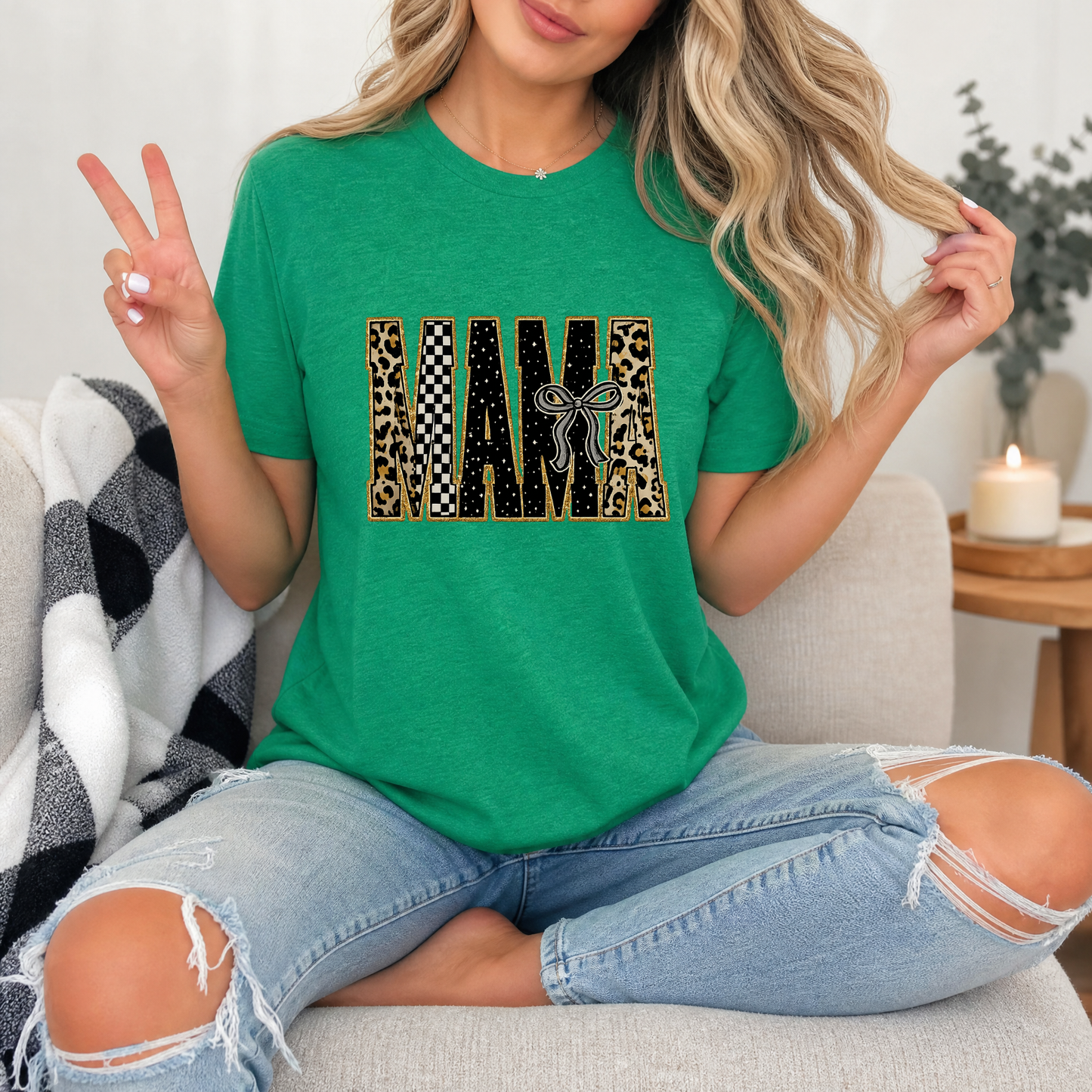 Mama Mixed Pattern Premium Graphic Tee