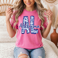 Alabama Blue Floral AL Graphic Tee
