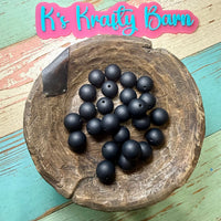 15mm Solid Silicone Beads-Black K's Krafty Barn