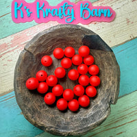 15mm Solid Silicone Beads- Cherry Red K's Krafty Barn