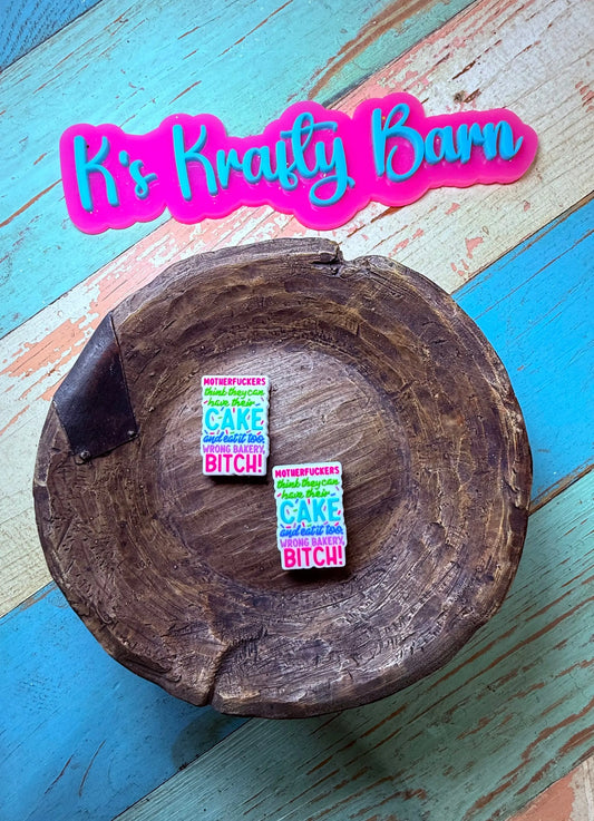 Silicone Focal Bead- MotherF****ers think they can have their cake K's Krafty Barn