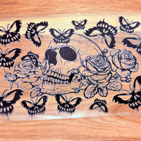 #208 Skull with roses and butterflies K's Krafty Barn