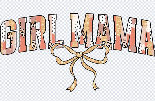 Girl Mama with gold bow
