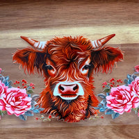 #24 Brown highland cow with roses K's Krafty Barn