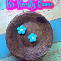 Silicone Focal Bead-Teal Daisy Flower K's Krafty Barn