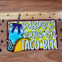 #550 Suspect runs on Taco Bell K's Krafty Barn