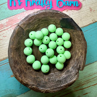 15mm Solid Silicone Beads- Mint K's Krafty Barn