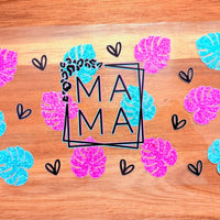 #185 Mama with pink and green leaves K's Krafty Barn