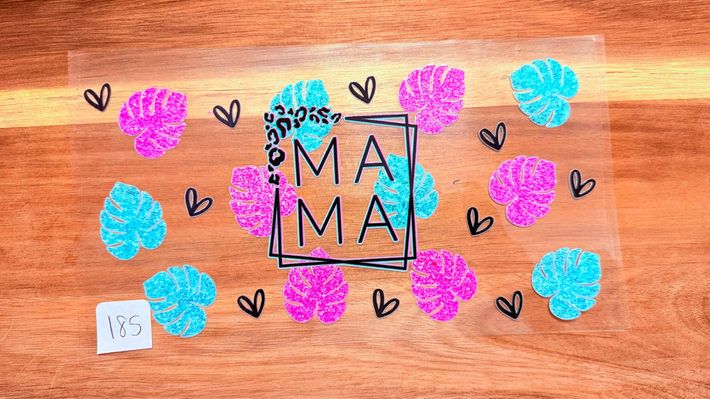 #185 Mama with pink and green leaves K's Krafty Barn
