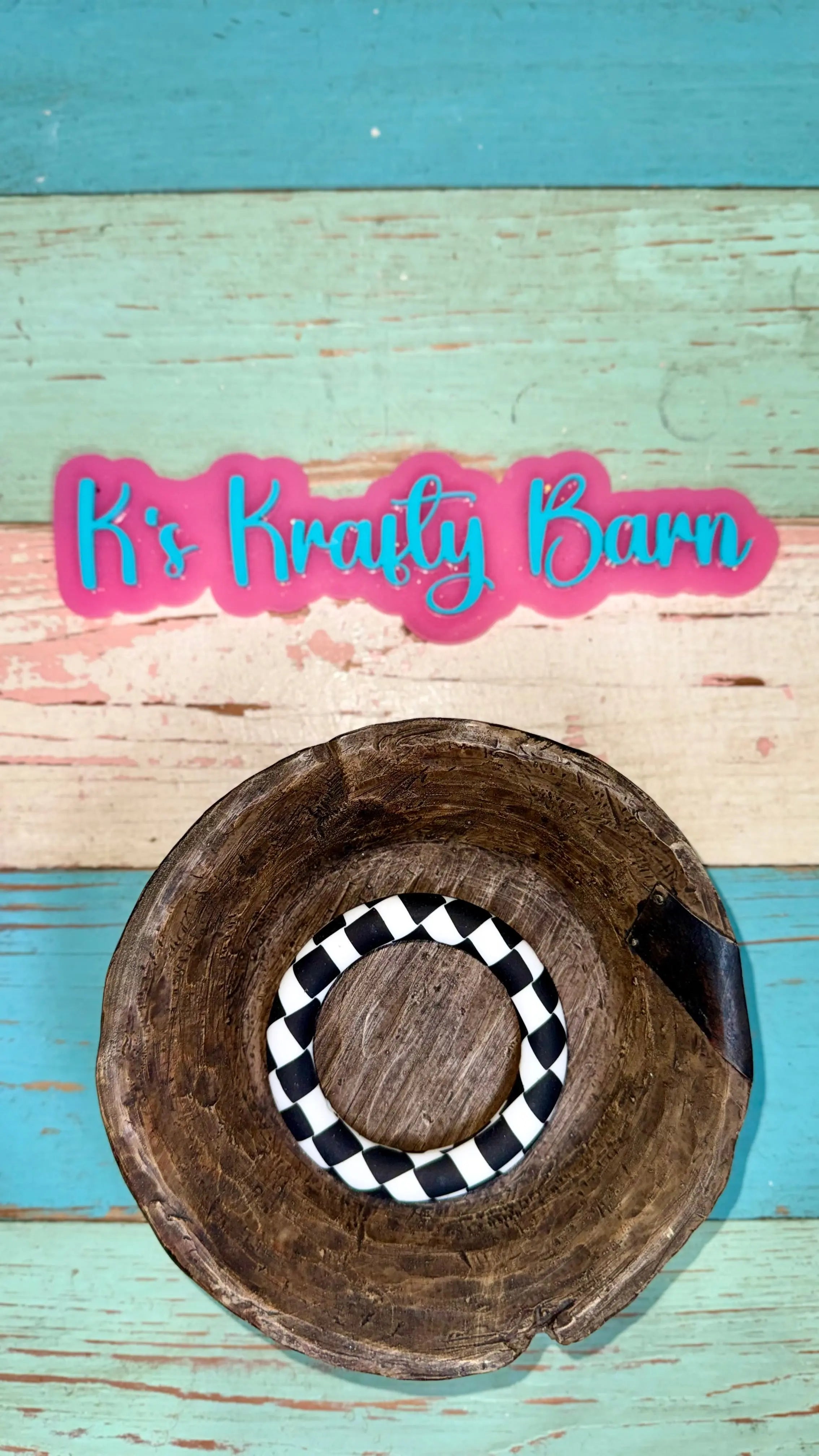 65mm Silicone Round Ring- printed/ patterns K's Krafty Barn