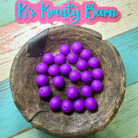15mm Solid Silicone Beads- Purple K's Krafty Barn
