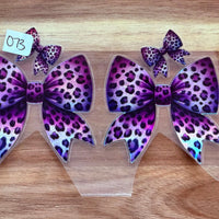#73 Leopard print purple bow K's Krafty Barn
