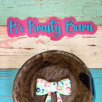 Silicone Focal Bead- Red & Blue floral bow K's Krafty Barn