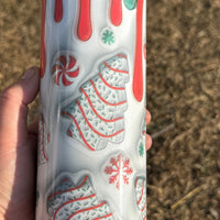 Christmas Cake- 20oz insulated K's Krafty Barn