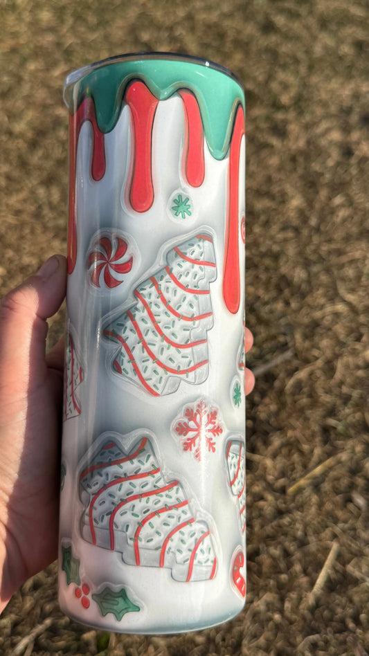 Christmas Cake- 20oz insulated K's Krafty Barn