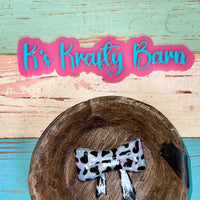 Silicone Focal Bead- Cowprint confetti jelly bow K's Krafty Barn