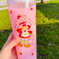 24oz Plastic Strawberry Shortcake- Strawberries N Cream K's Crafty Vibes Co.
