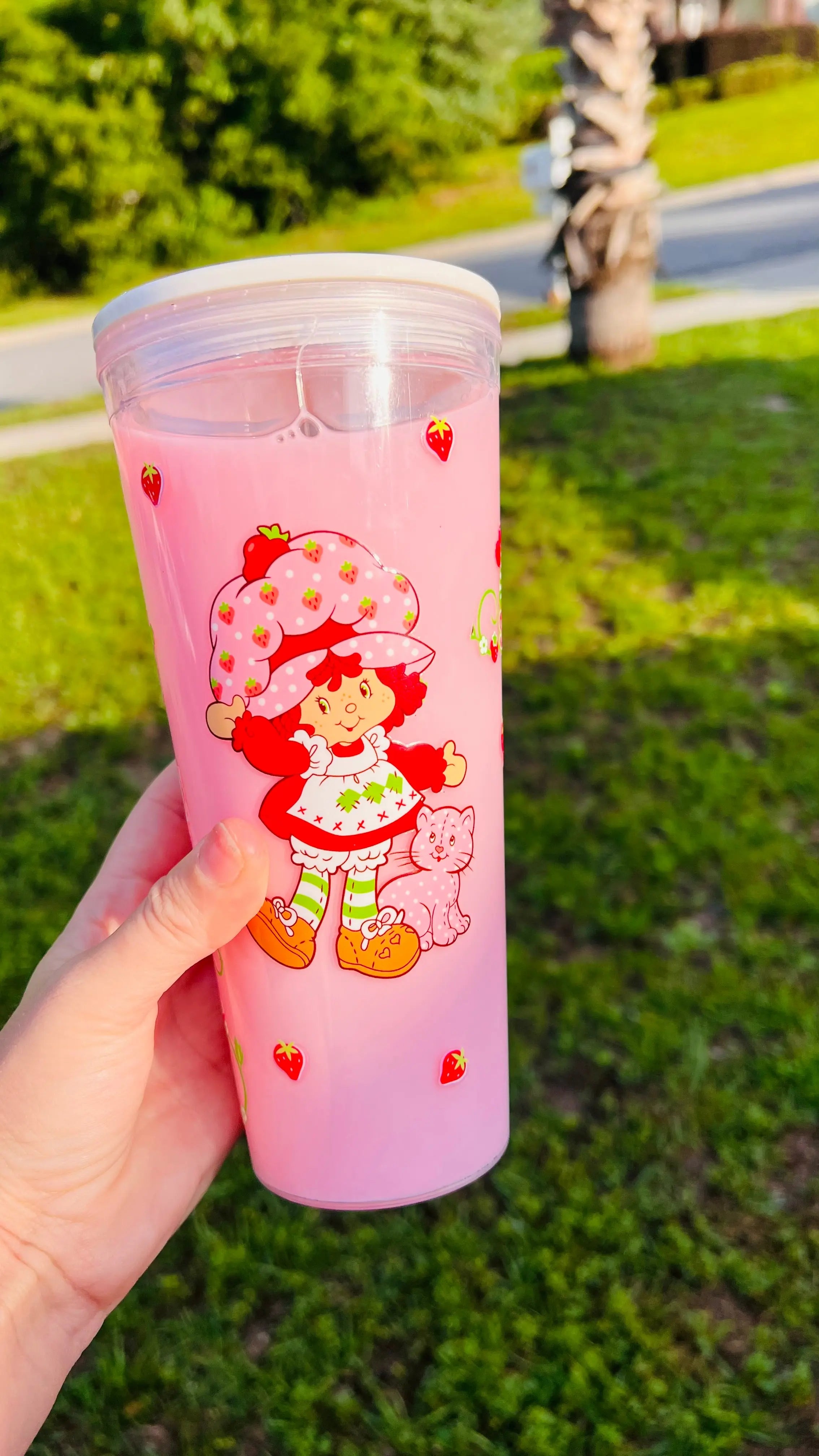 24oz Plastic Strawberry Shortcake- Strawberries N Cream K's Crafty Vibes Co.