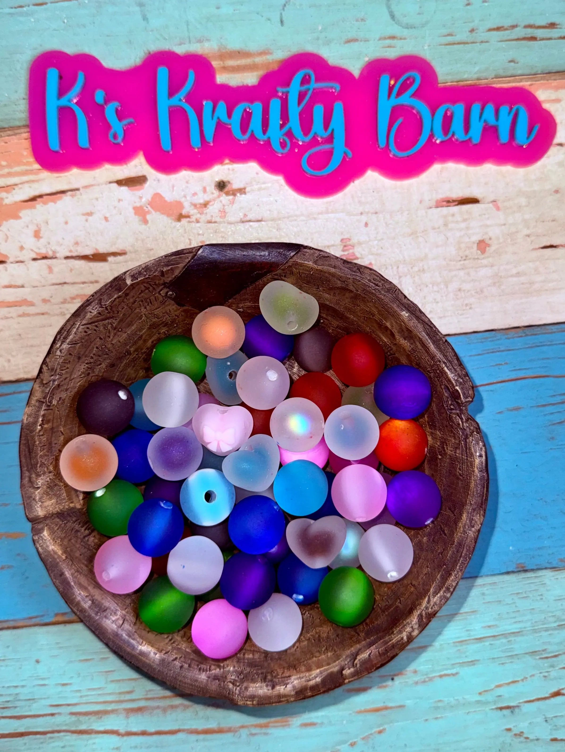 Frosted Multi-Color Acrylic Bead Mix K's Krafty Barn
