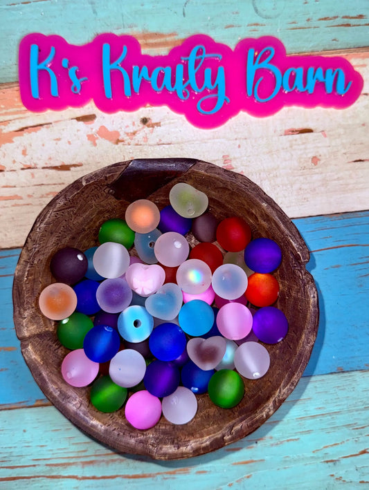Frosted Multi-Color Acrylic Bead Mix K's Krafty Barn