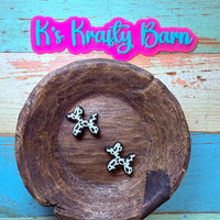 Silicone Focal Bead- Cowprint balloon dog K's Krafty Barn