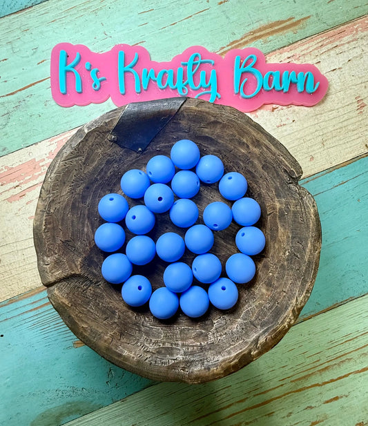 15mm Solid Silicone Beads- Ocean Blue K's Krafty Barn