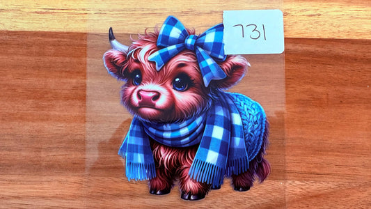 #731 Highland blue bow K's Krafty Barn