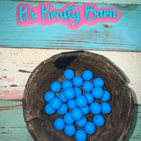 15mm Solid Silicone Beads- Carolina Blue