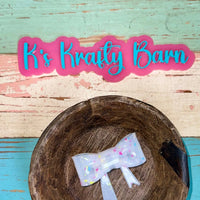 Silicone Focal Bead- confetti jelly bow K's Krafty Barn
