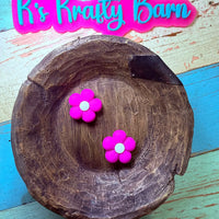 Silicone Focal Bead-Hot Pink Daisy Flower K's Krafty Barn
