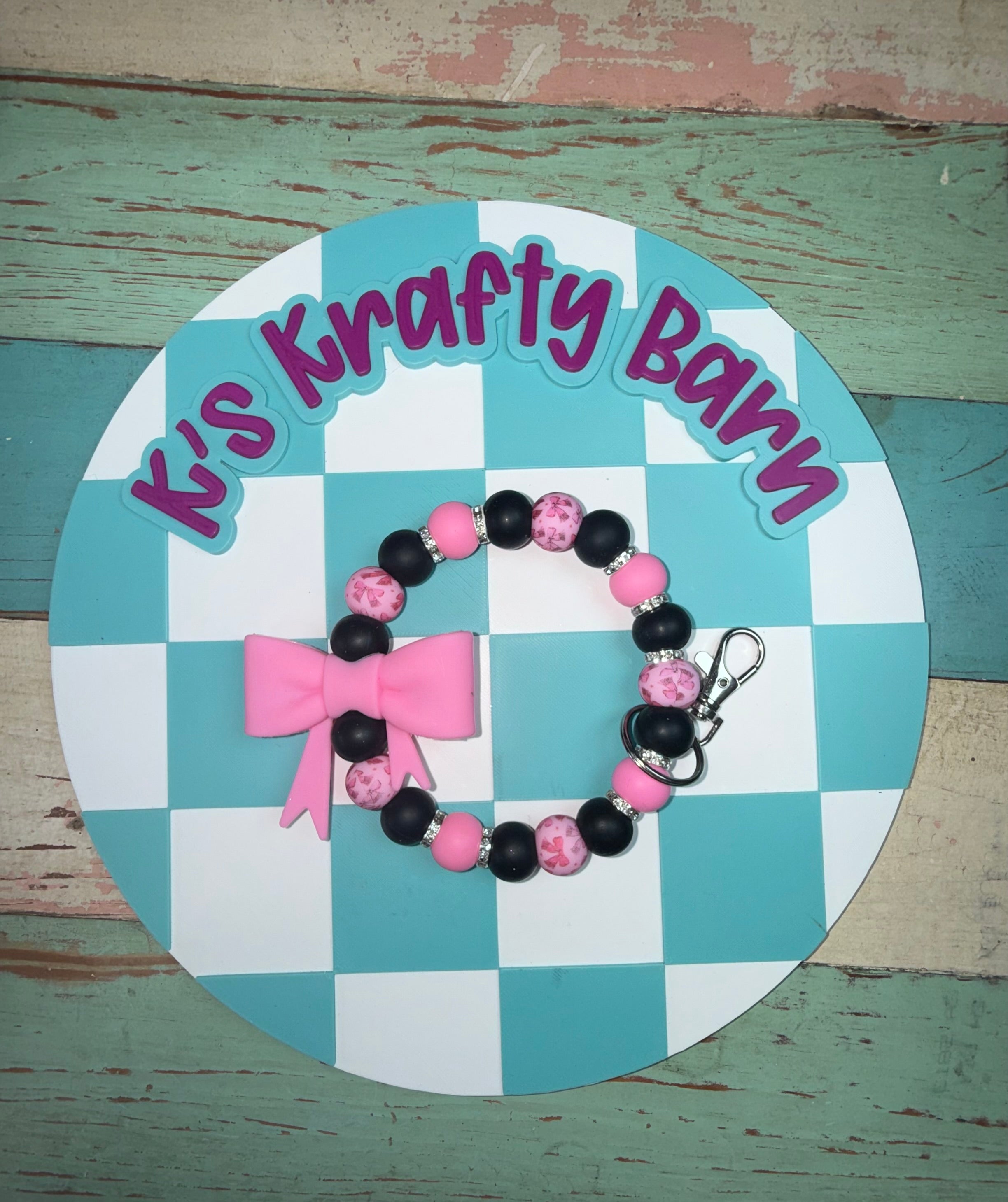 Pink Ribbon Wristlet