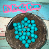 15mm Solid Silicone Beads- Tropical Teal