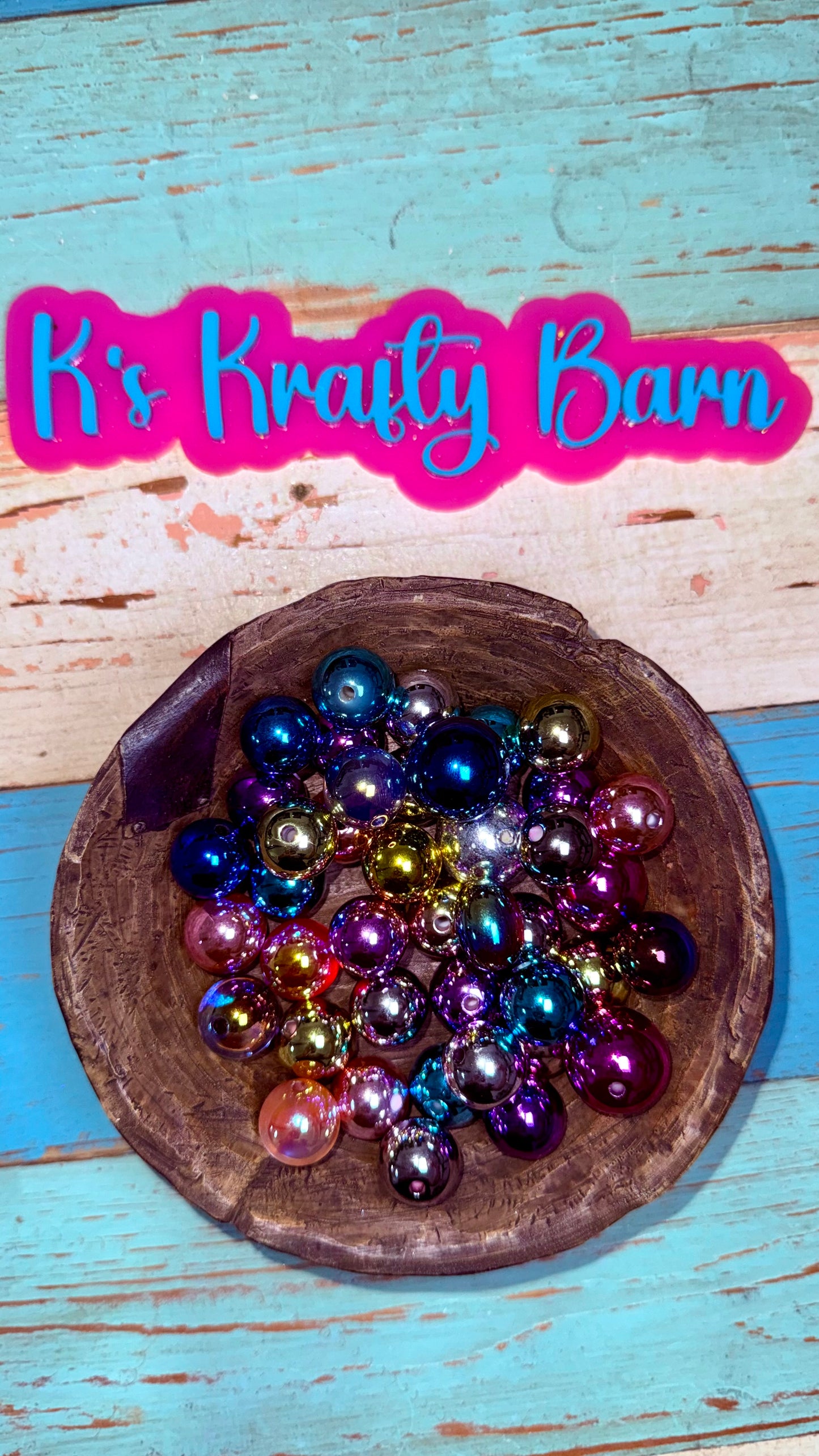 Wholesale Metallic Acrylic Beads – Mixed Color Chrome Finish