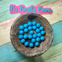 15mm Solid Silicone Beads- Peacock Blue K's Krafty Barn