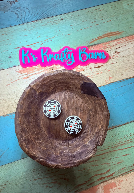 Silicone Focal Bead- Casino chip K's Krafty Barn