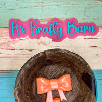 Silicone Focal Bead- Coral Opal bow K's Krafty Barn