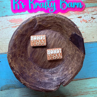 Silicone Focal Bead- Tan Howdy Y’all K's Krafty Barn