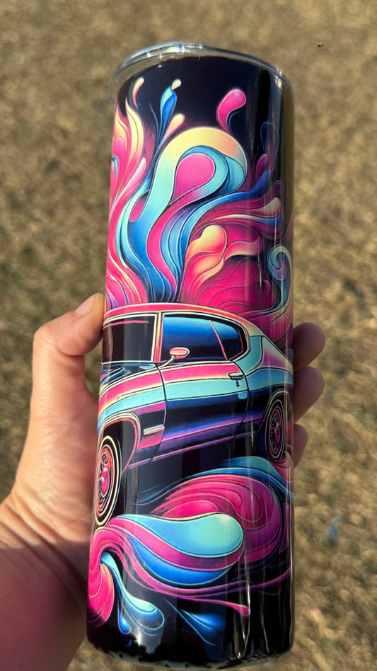 Colorful classic car- 20oz insulated K's Krafty Barn