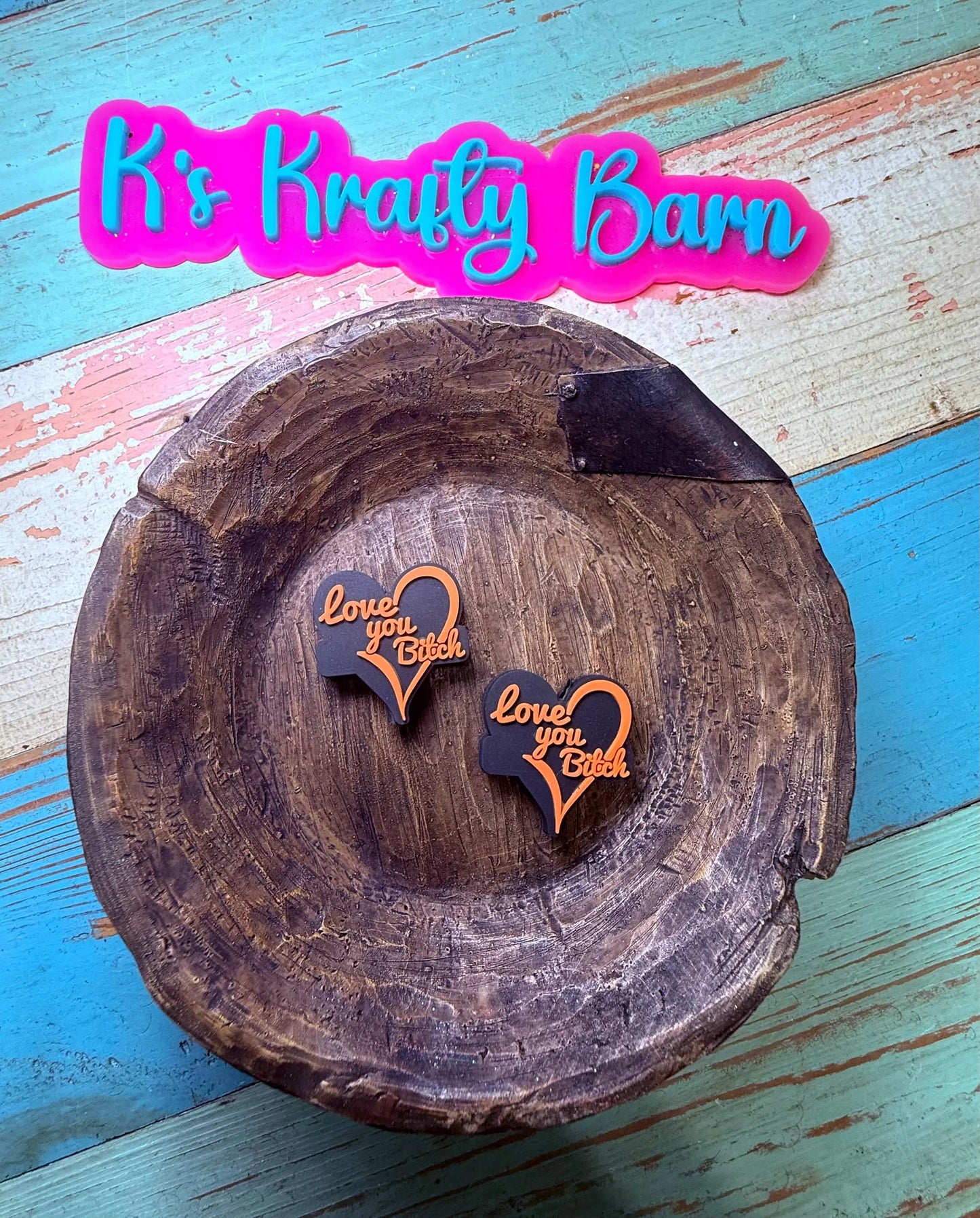 Silicone Focal Bead- Love you B****h K's Krafty Barn