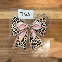 #753 Leopard pink bow K's Krafty Barn
