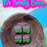 Silicone Focal Bead- Very demure very cutesy very wicked K's Krafty Barn
