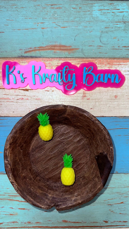 Silicone Focal Bead- 3D Pineapple K's Krafty Barn
