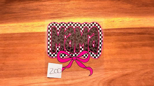#200 Mama print with pink bow
