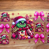 #390 Grinch with pink bows K's Krafty Barn