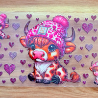 #35 Cow with Cowhart hat- holograhic K's Krafty Barn