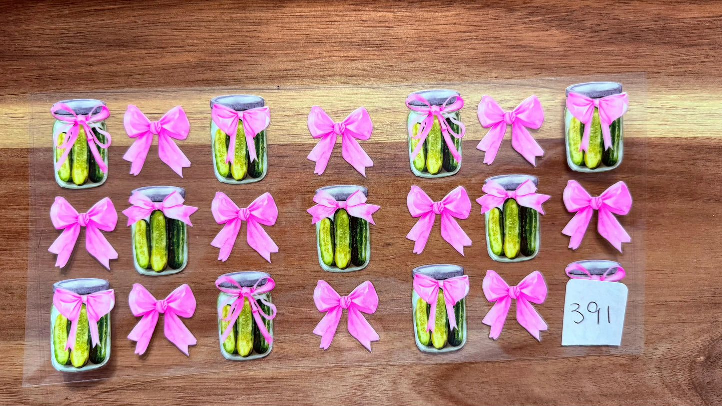 #391 Pickles with a light pink bow K's Krafty Barn